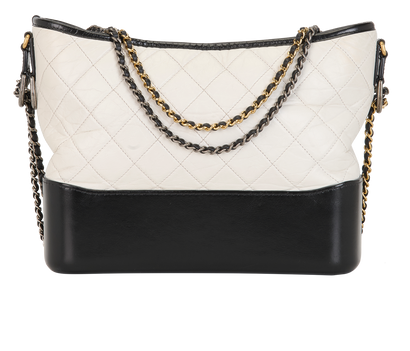 Medium Gabrielle, &pound;1,800, Handbags, Black/White, Pony / Calfskin, Front view